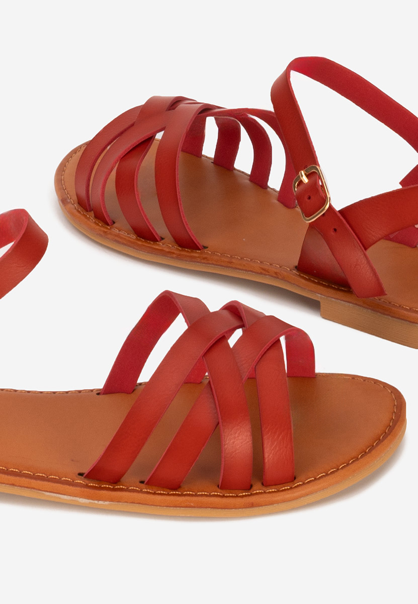 Červené sandály bez podpatku Esmaya