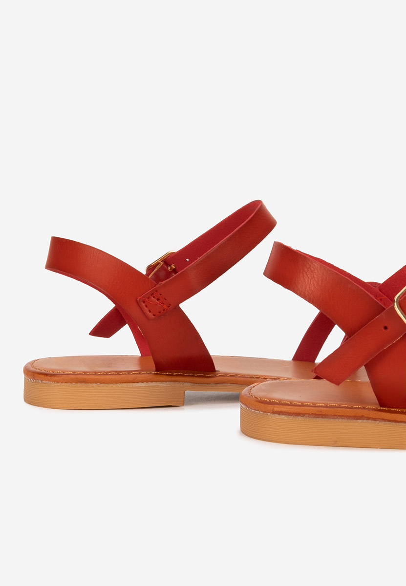 Červené sandály bez podpatku Esmaya