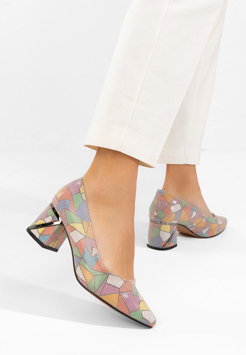 Viacfarebné kožené lodičky Esperanta