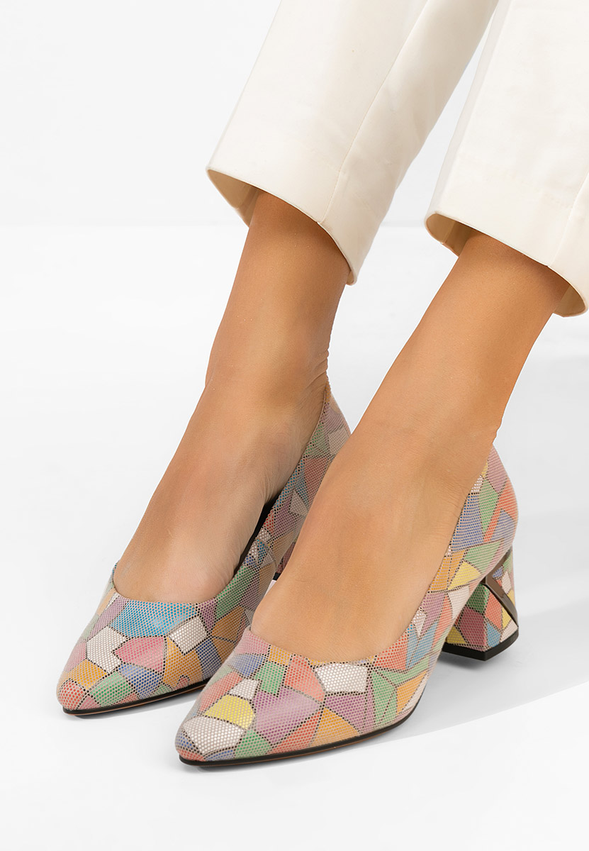 Viacfarebné kožené lodičky Esperanta