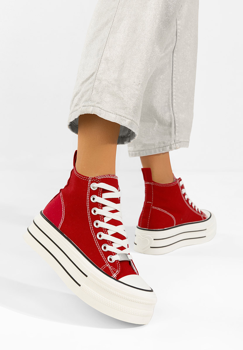 Červené tenisky na platformě Kimala V3