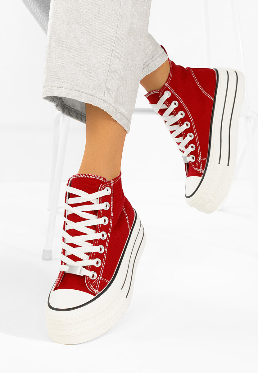 Červené tenisky na platformě Kimala V3