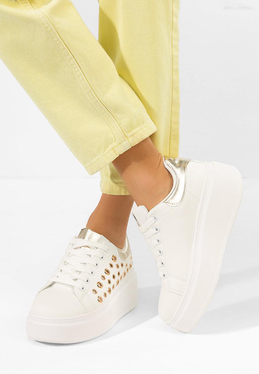 Bílé dámské tenisky na platformě Anaya V2