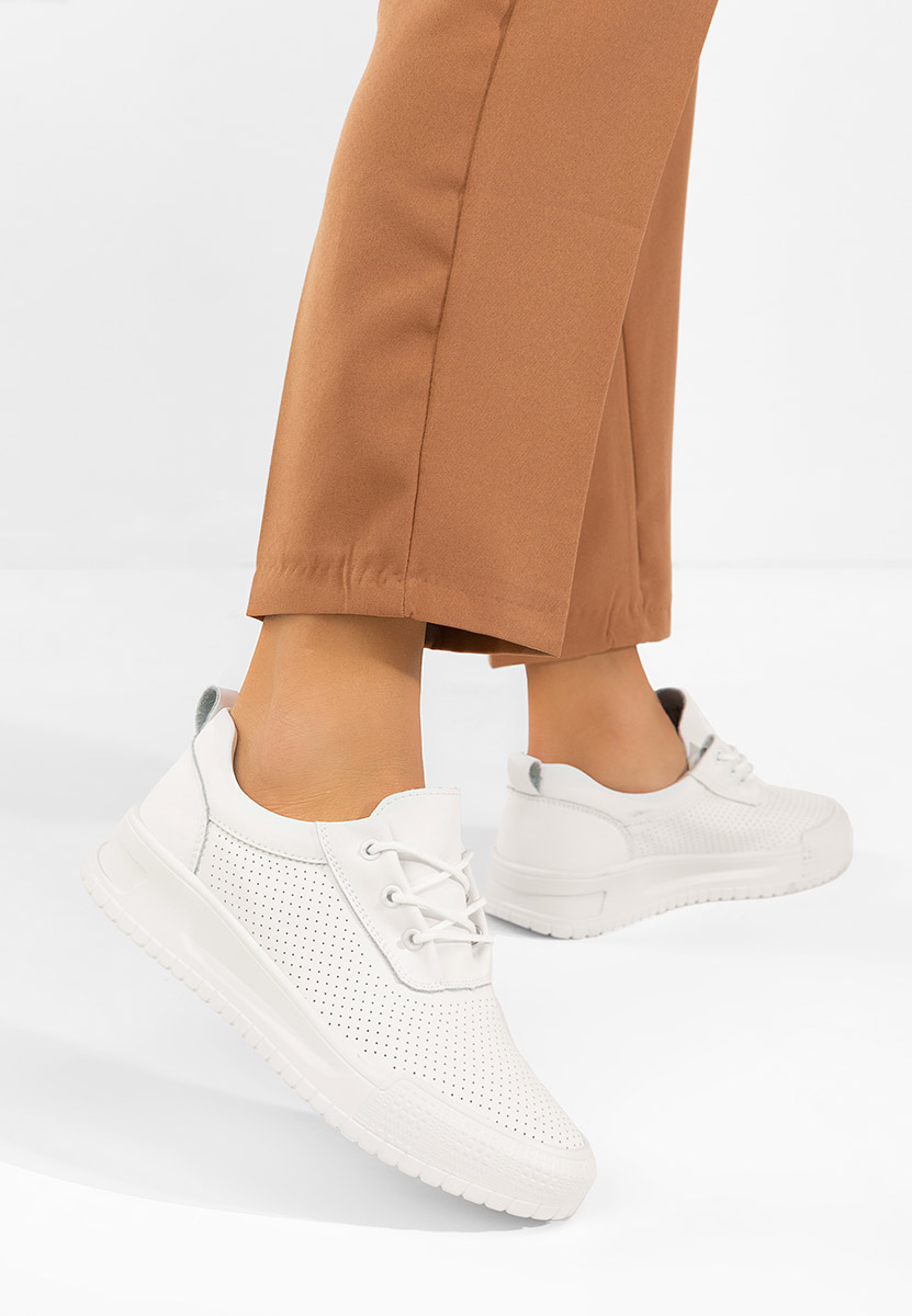 Bílé kožené dámské sneakersy Zamiya