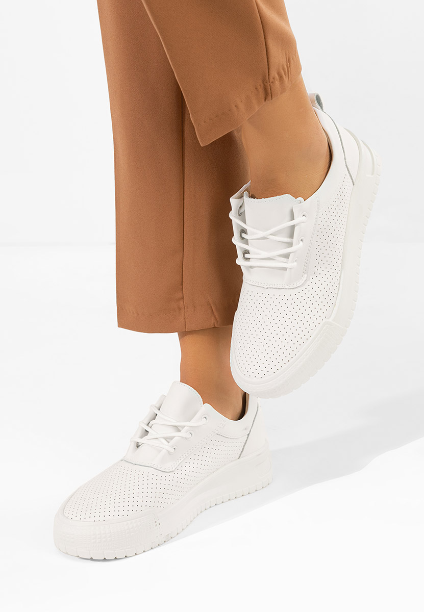 Bílé kožené dámské sneakersy Zamiya