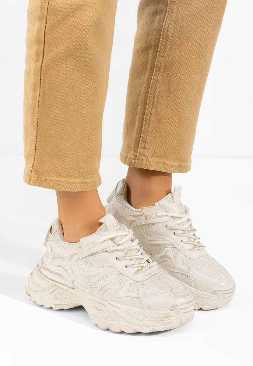 Béžové dámské tenisky na platformě Yalda