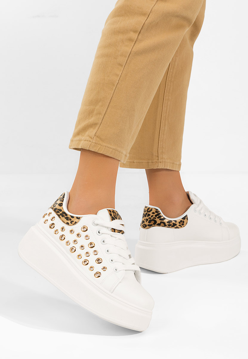 Bílé dámské tenisky na platformě Anaya V6