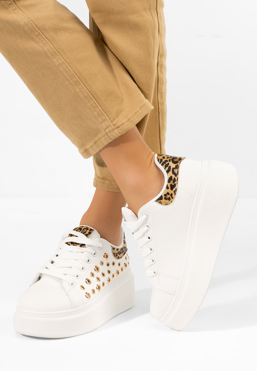 Bílé dámské tenisky na platformě Anaya V6