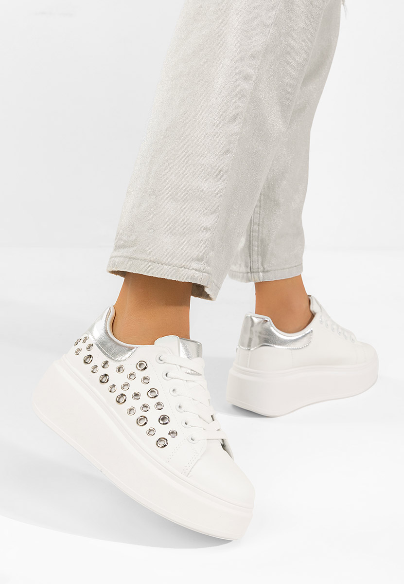 Bílé dámské tenisky na platformě Anaya V4