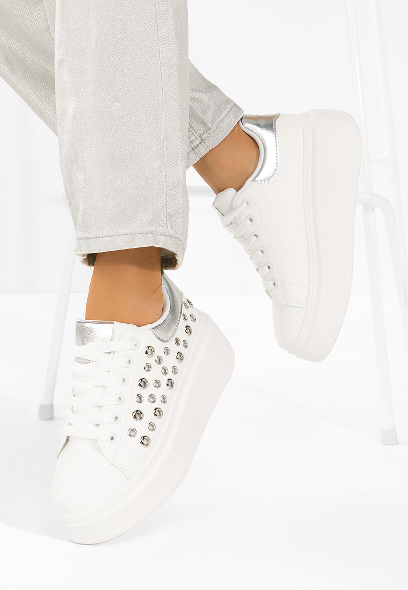 Bílé dámské tenisky na platformě Anaya V4