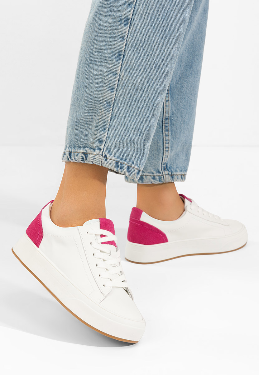 Bílé kožené dámské sneakersy Delsia V1