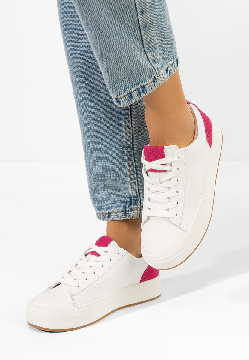 Bílé kožené dámské sneakersy Delsia V1