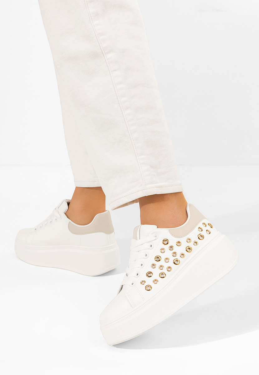 Bílé dámské tenisky na platformě Anaya V5