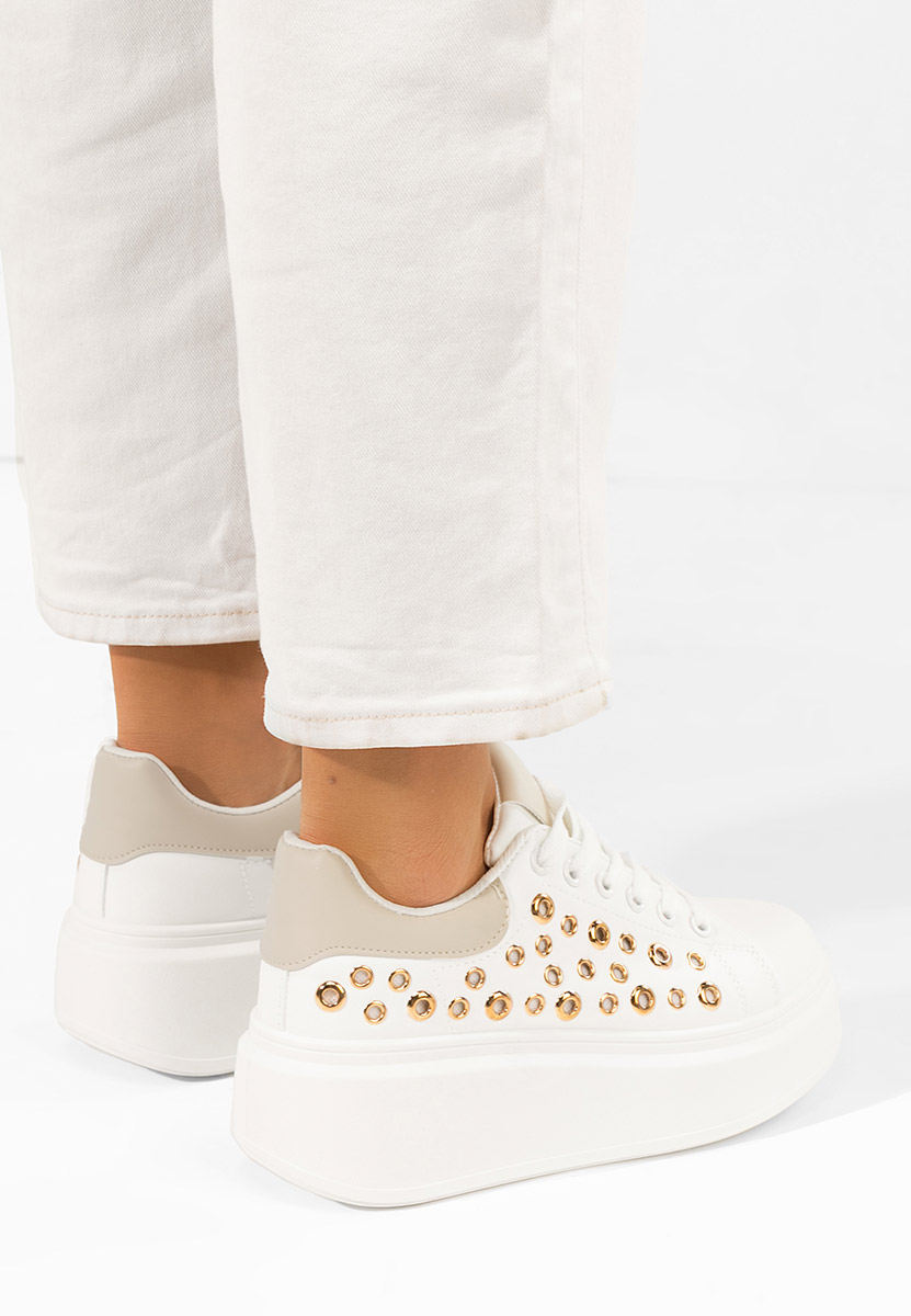 Bílé dámské tenisky na platformě Anaya V5