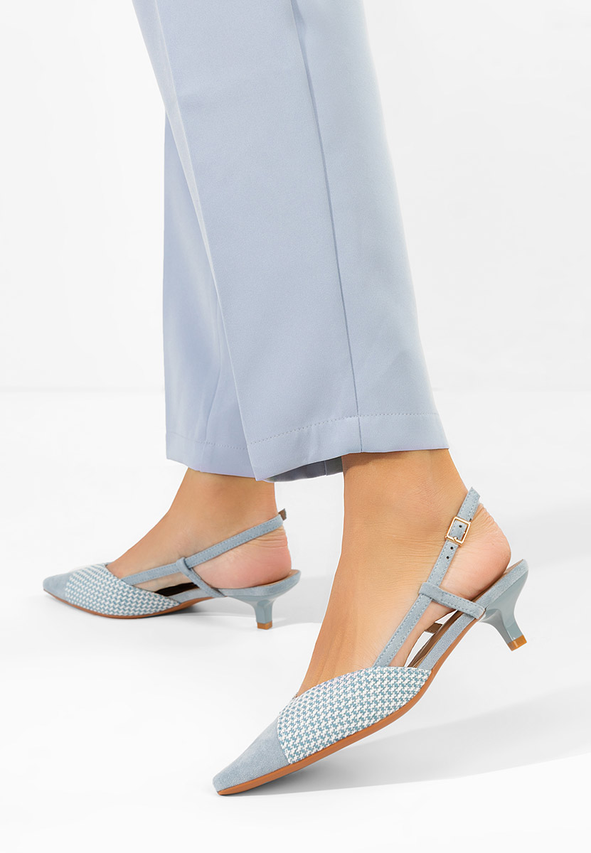 Modré lodičky s otevřenou pätou Mayuka