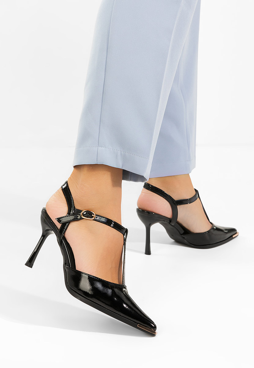 Černé lodičky s otevřenou pätou Evenia V4