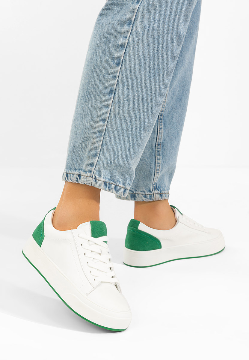 Bílé kožené dámské sneakersy Delsia