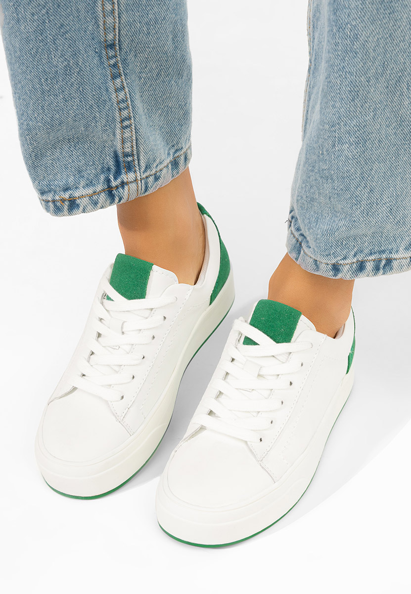 Bílé kožené dámské sneakersy Delsia