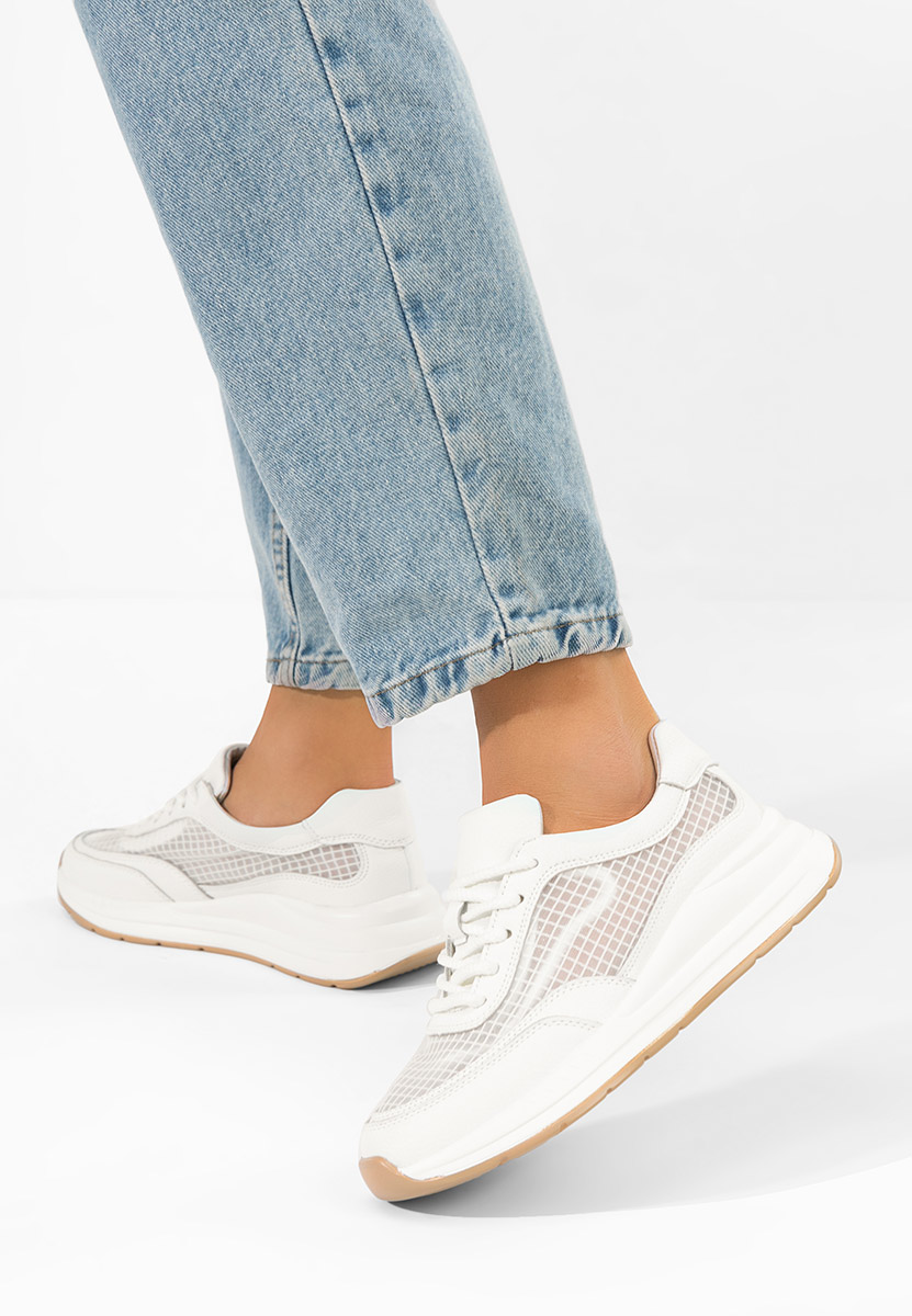 Bílé kožené dámské sneakersy Luelia