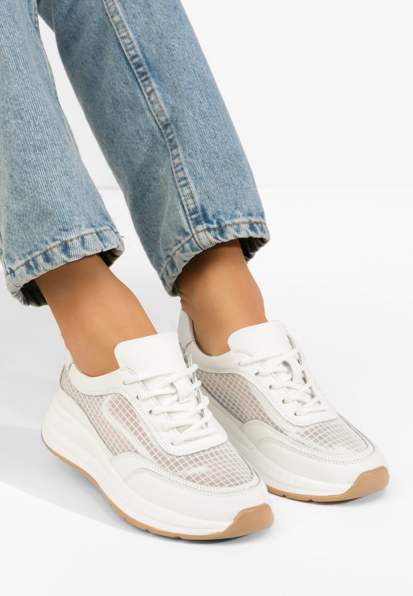 Bílé kožené dámské sneakersy Luelia