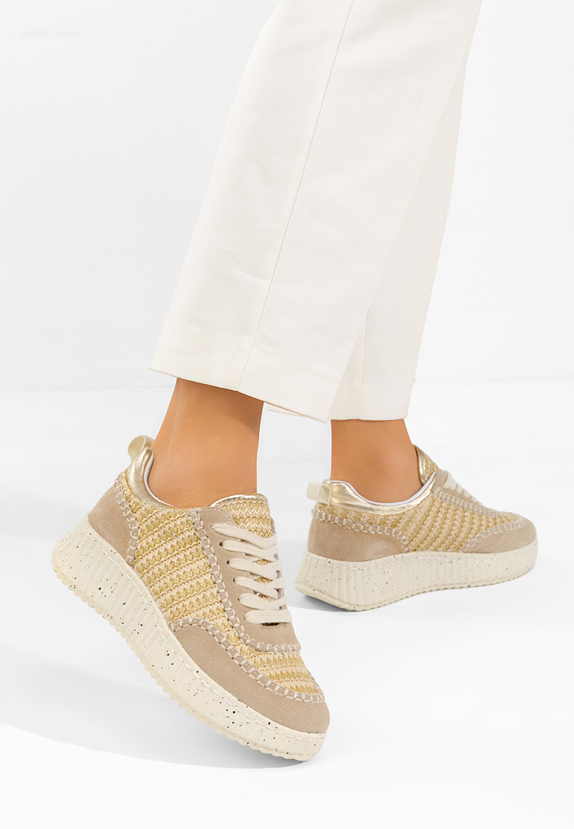 Béžové kožené dámské sneakersy Aidania V2