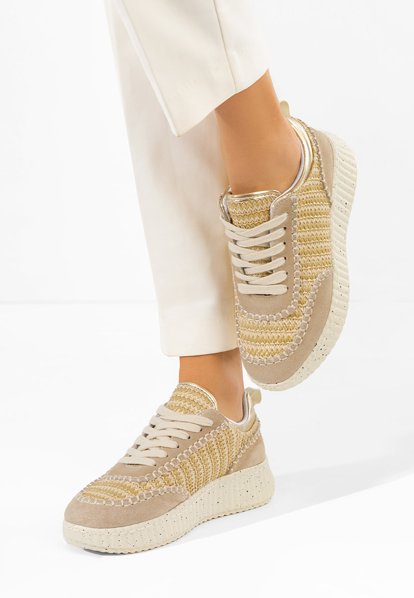 Béžové kožené dámské sneakersy Aidania V2