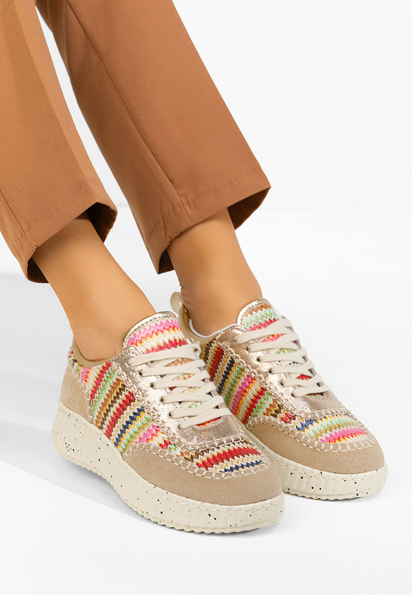 Viacfarebné kožené dámské sneakersy Aidania