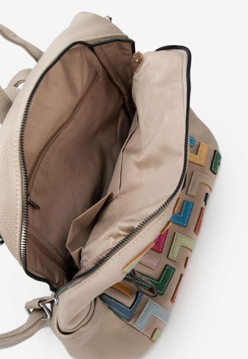 Béžové dámská batoh Silvia Rosa 6129 V2