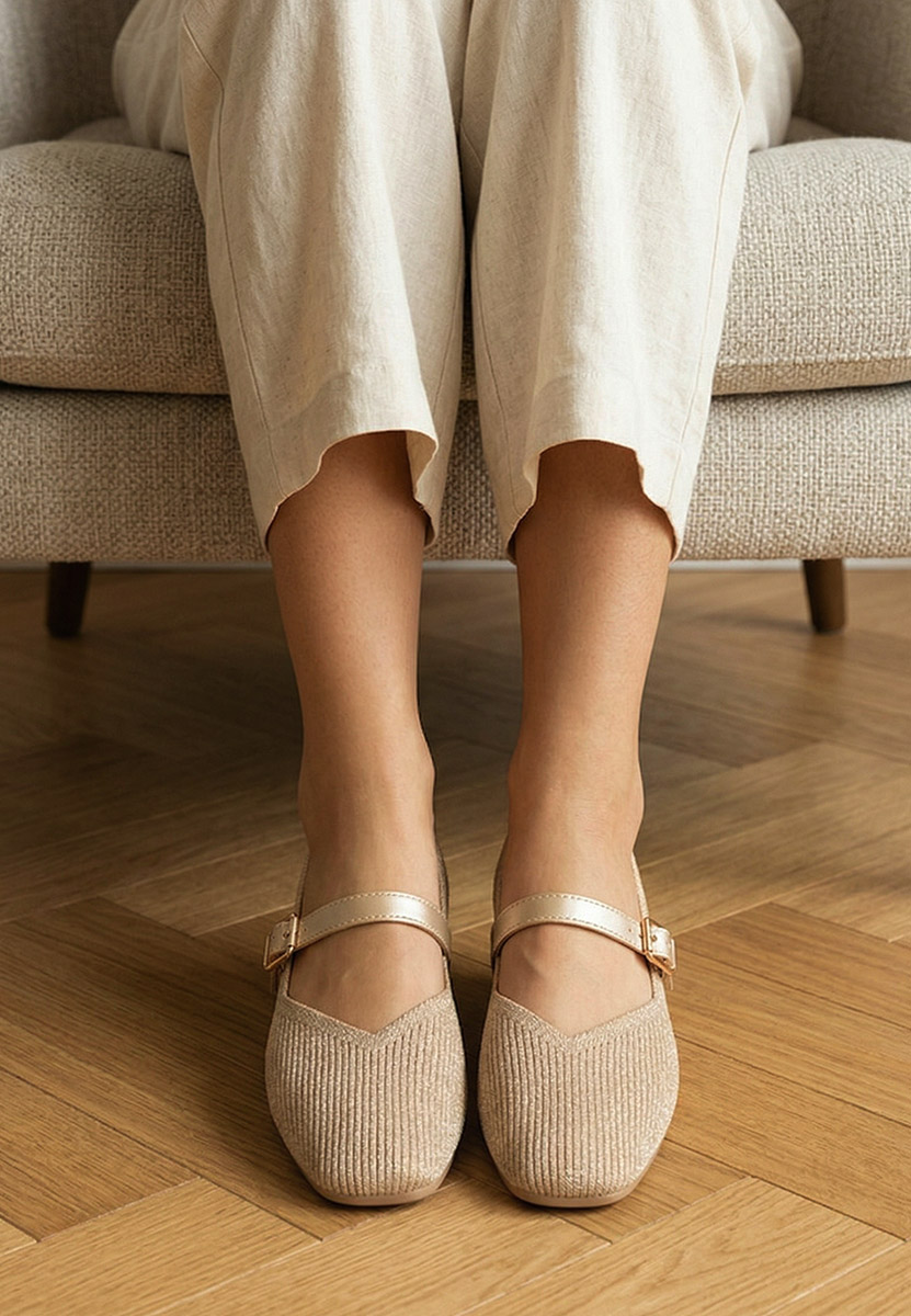 Zlaté dámské baleríny Gabriella