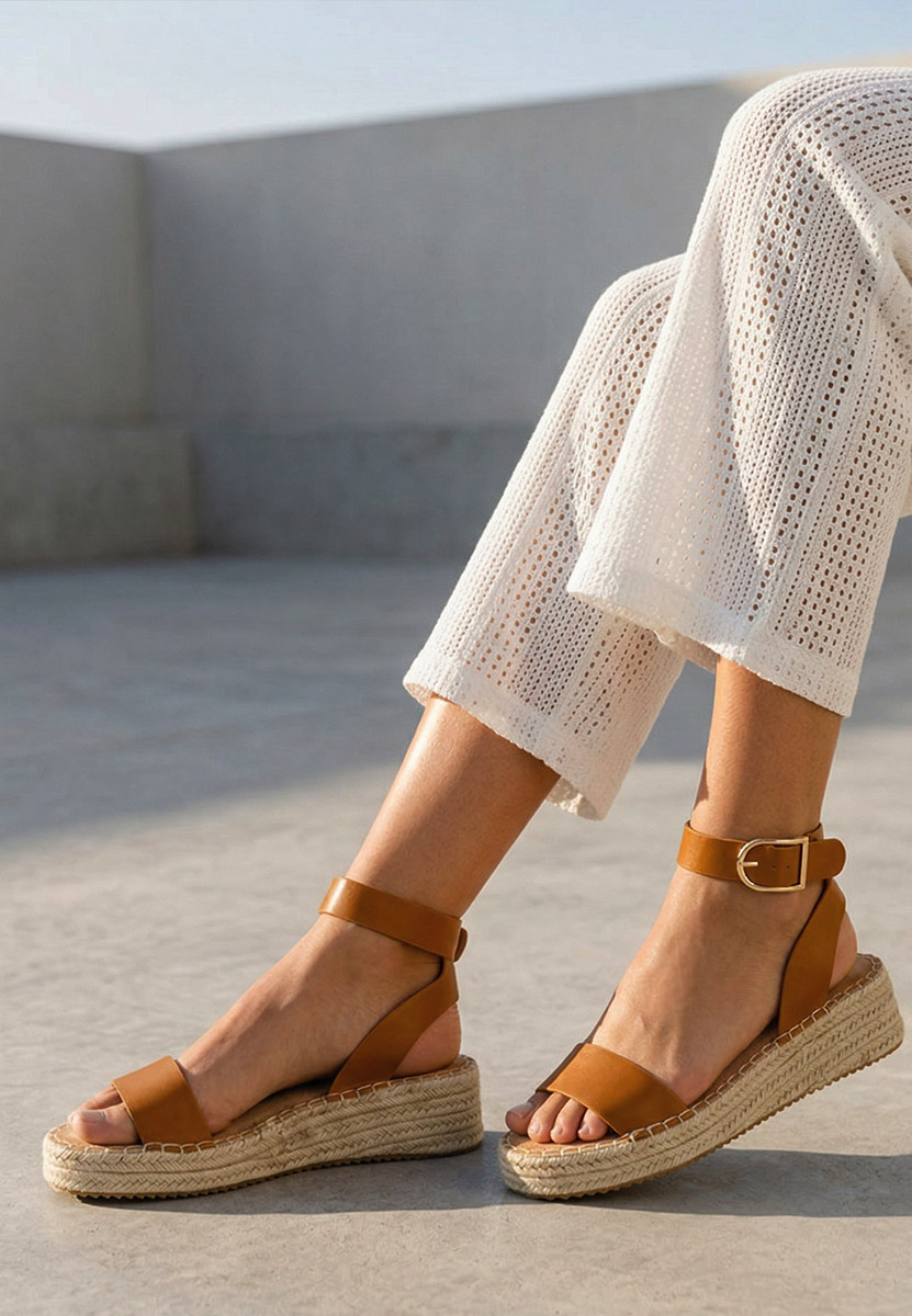 Camelové sandály espadrilky Veldia