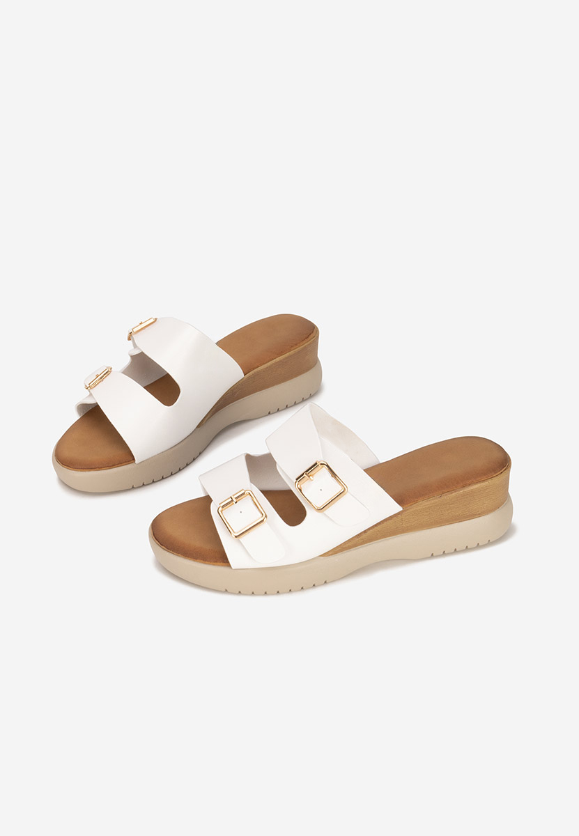 Bílé pantofle na platformě Hortensia