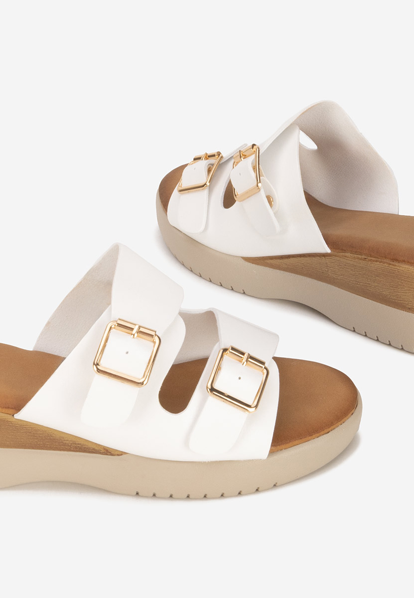 Bílé pantofle na platformě Hortensia