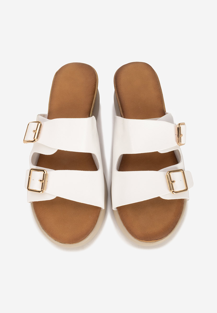 Bílé pantofle na platformě Hortensia