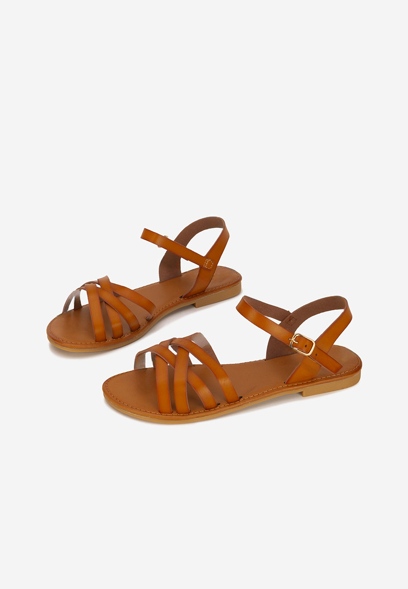 Hnedé sandály bez podpatku Esmaya