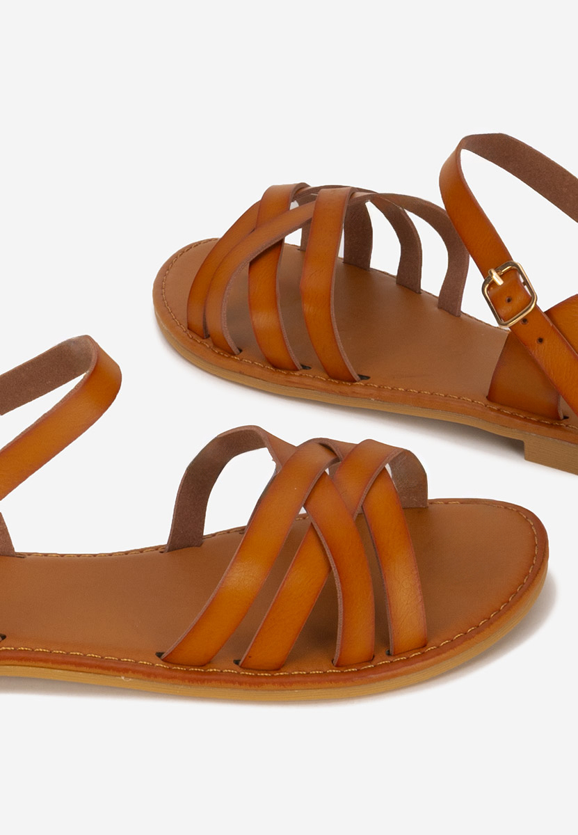 Hnedé sandály bez podpatku Esmaya