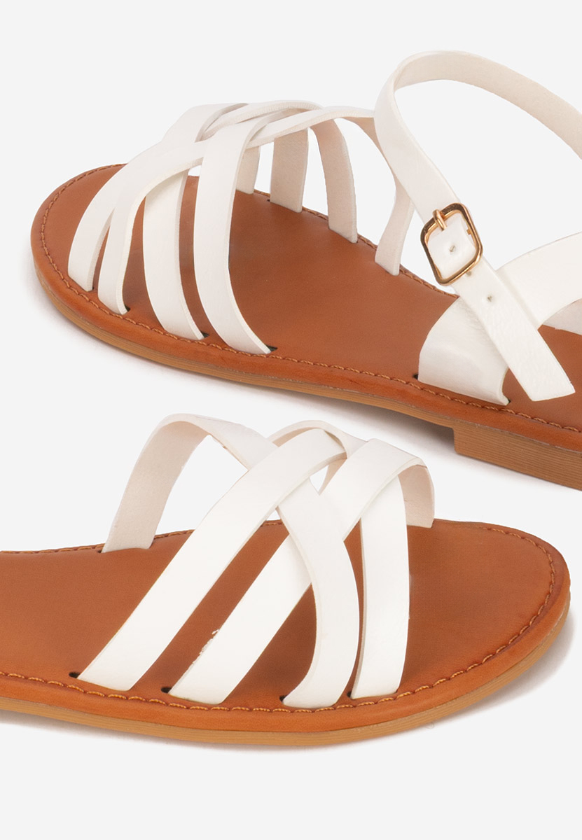 Bílé sandály bez podpatku Esmaya