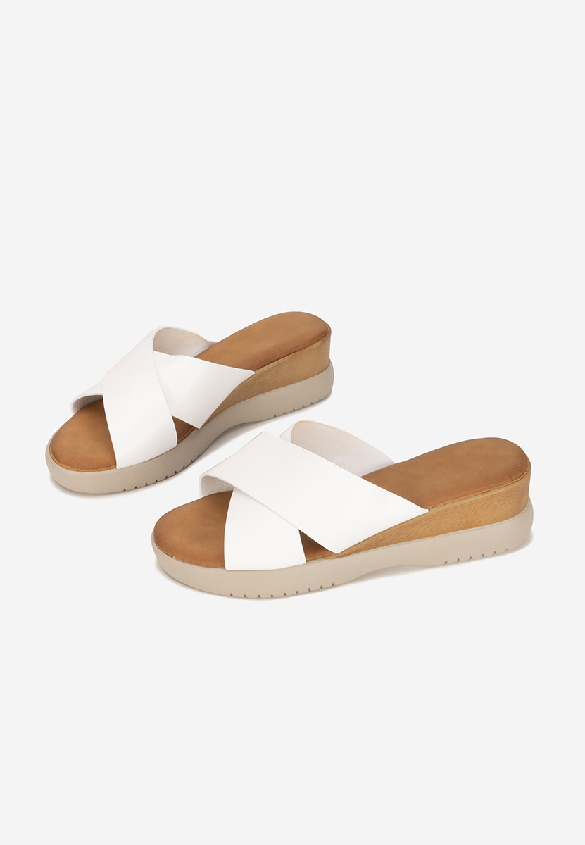 Bílé pantofle na platformě Jadie