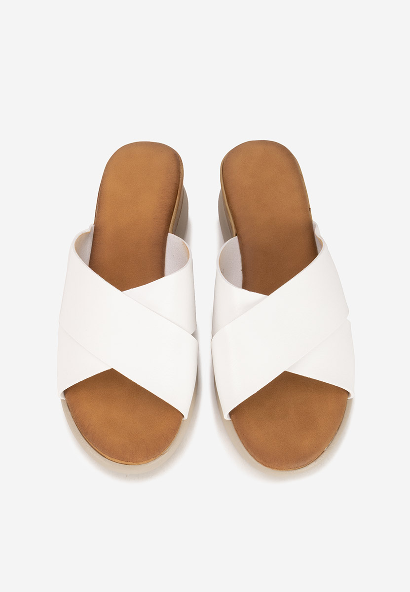 Bílé pantofle na platformě Jadie