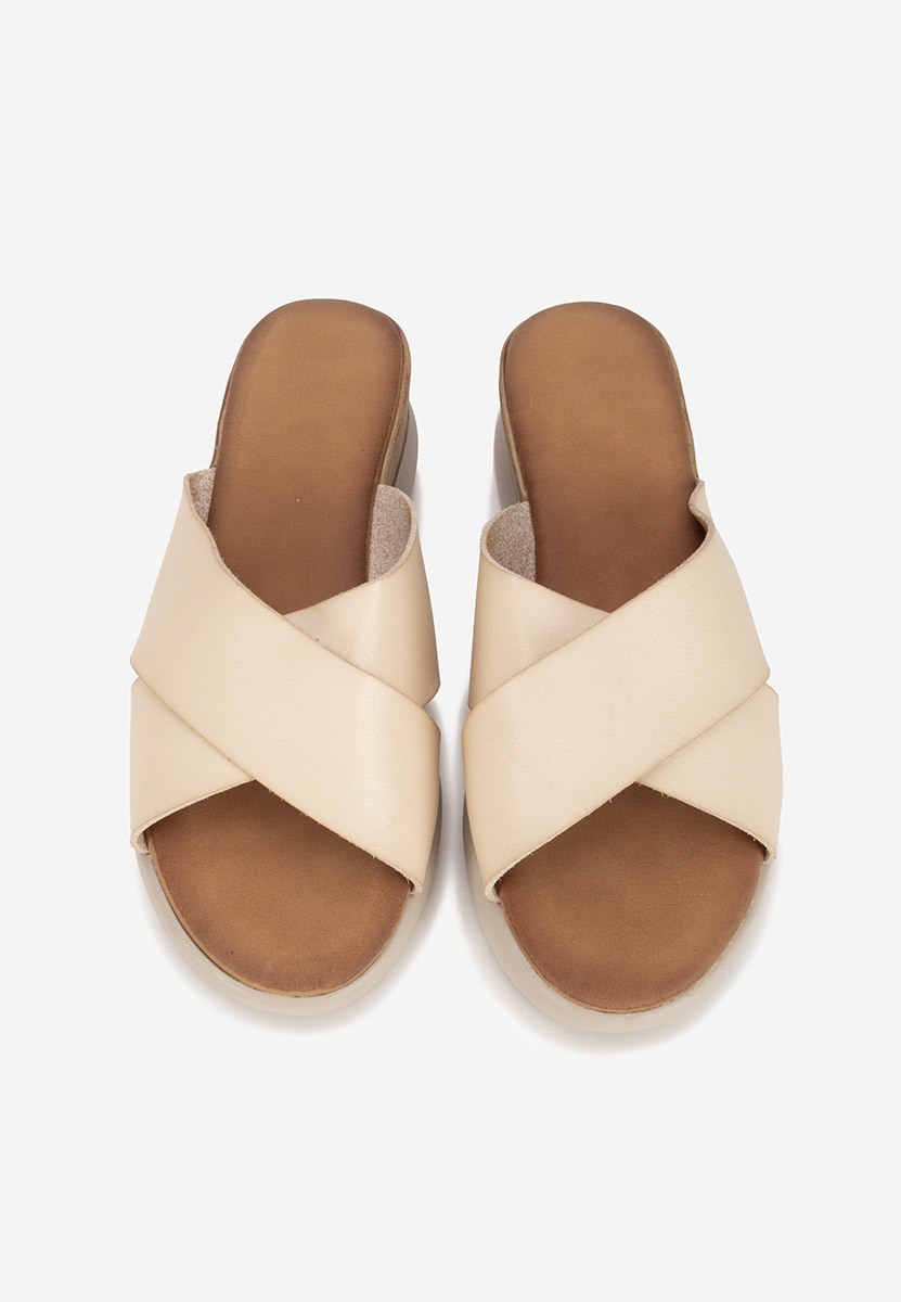 Béžové pantofle na platformě Jadie