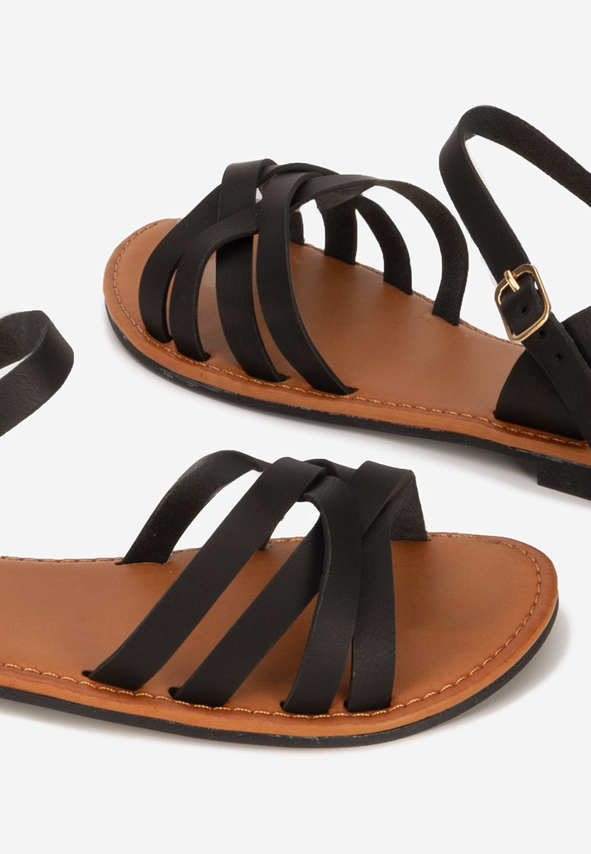 Černé sandály bez podpatku Esmaya