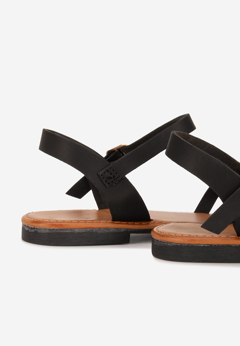 Černé sandály bez podpatku Esmaya