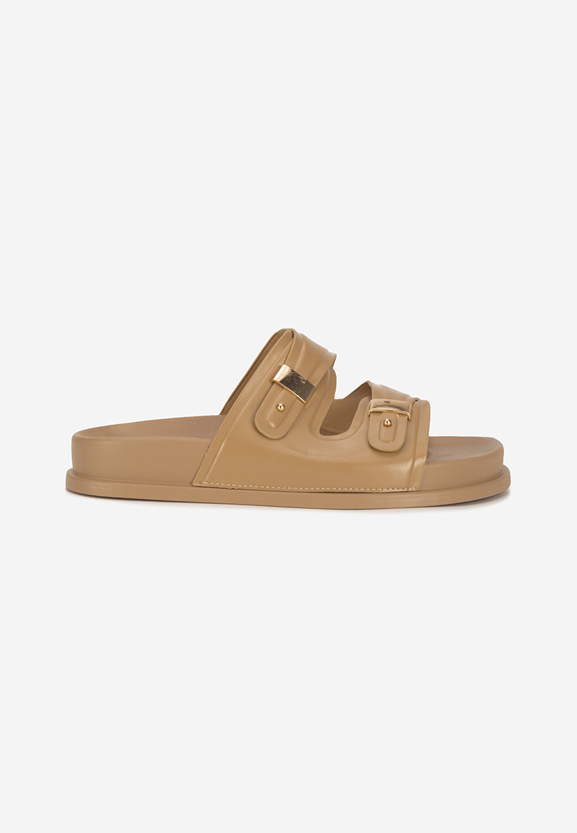 Khaki pantofle na platformě Carmenta