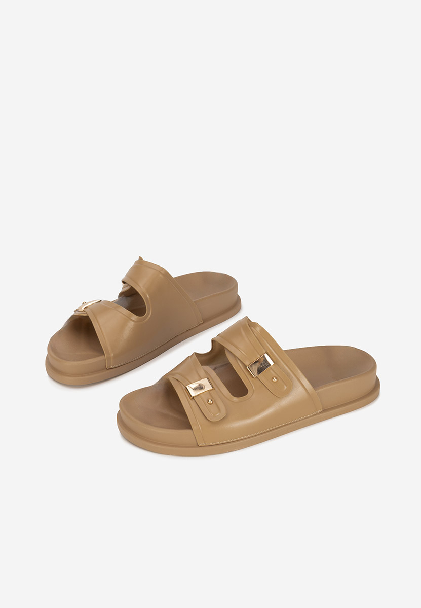 Khaki pantofle na platformě Carmenta