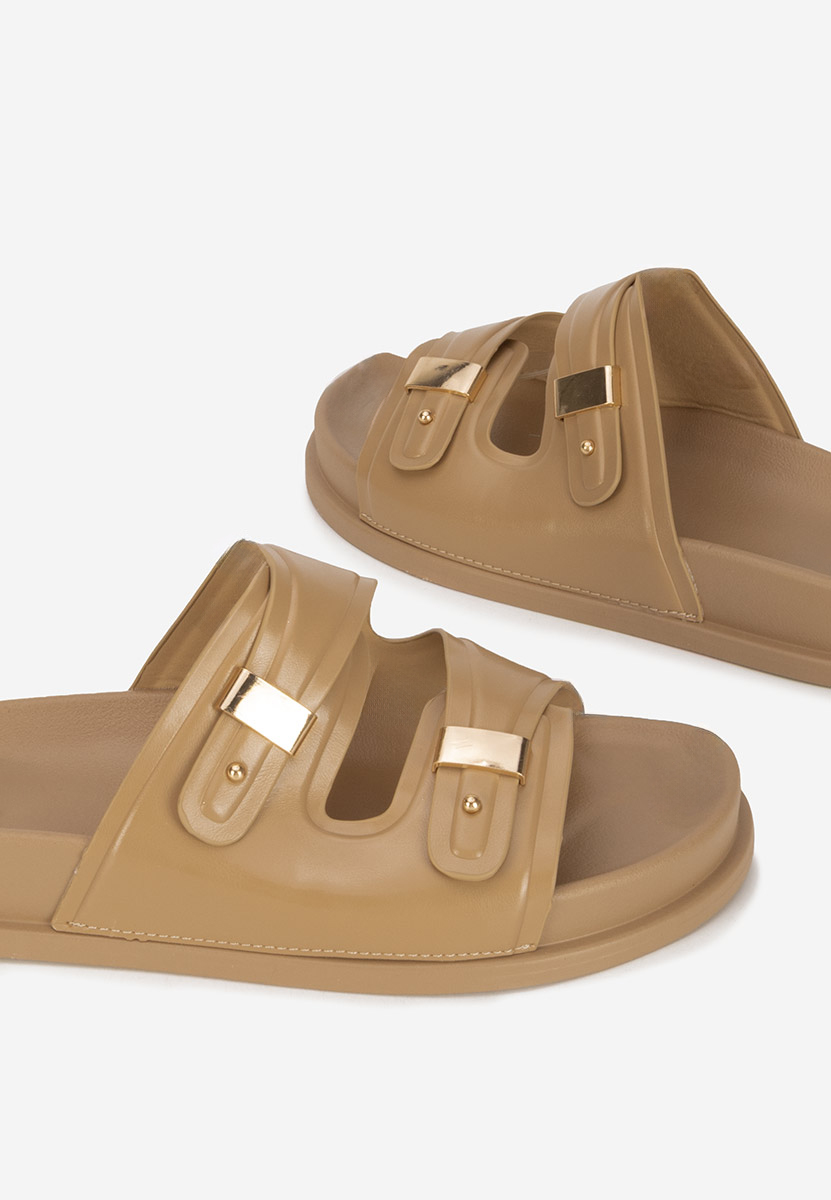 Khaki pantofle na platformě Carmenta