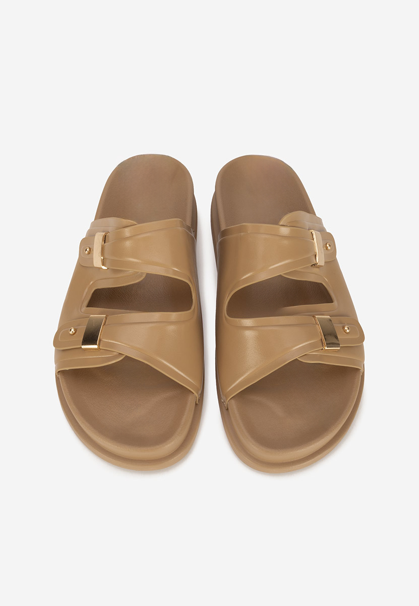 Khaki pantofle na platformě Carmenta