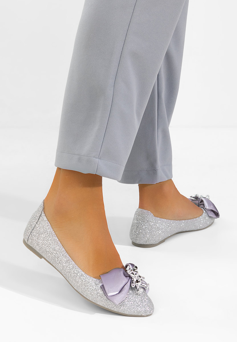 Stribrné dámské baleríny Adelyma