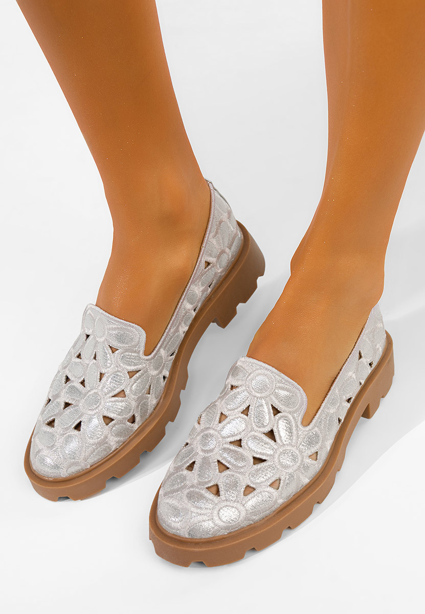 Stribrné dámské polobotky Sorika