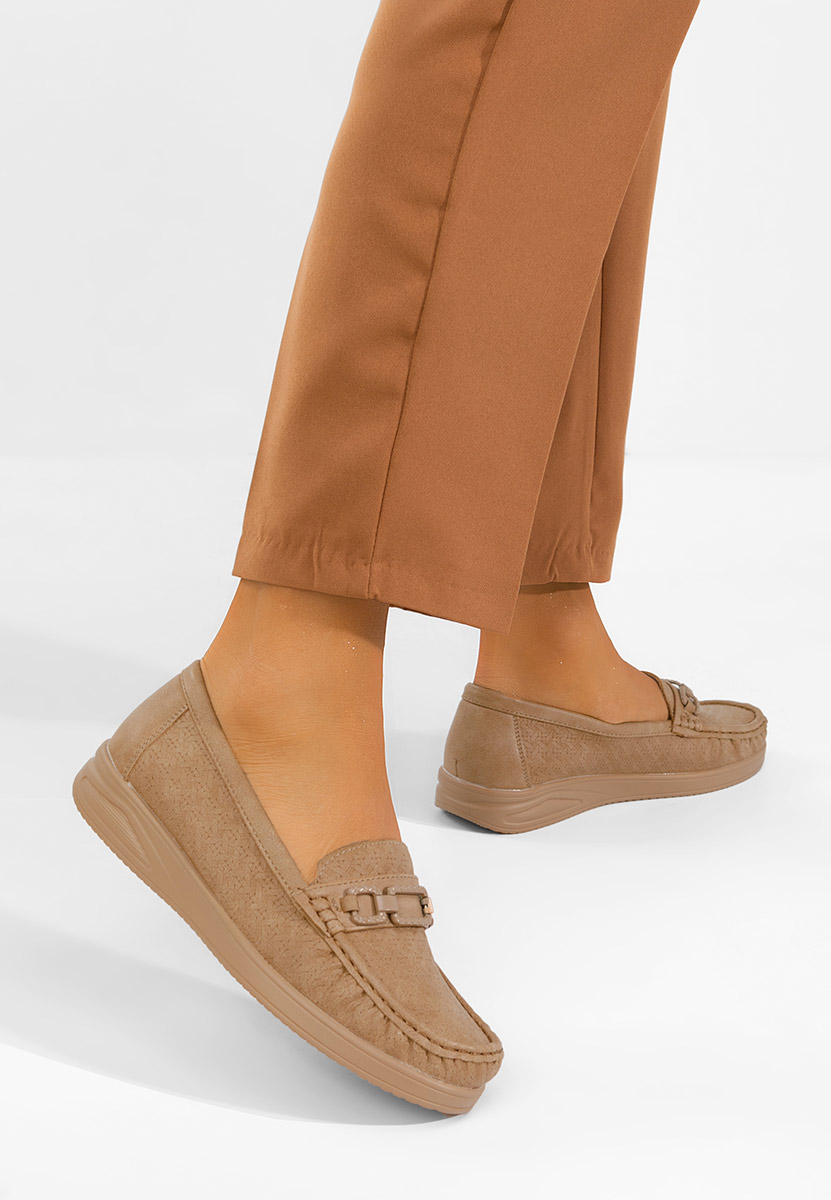 Khaki dámské mokasíny Ansleya