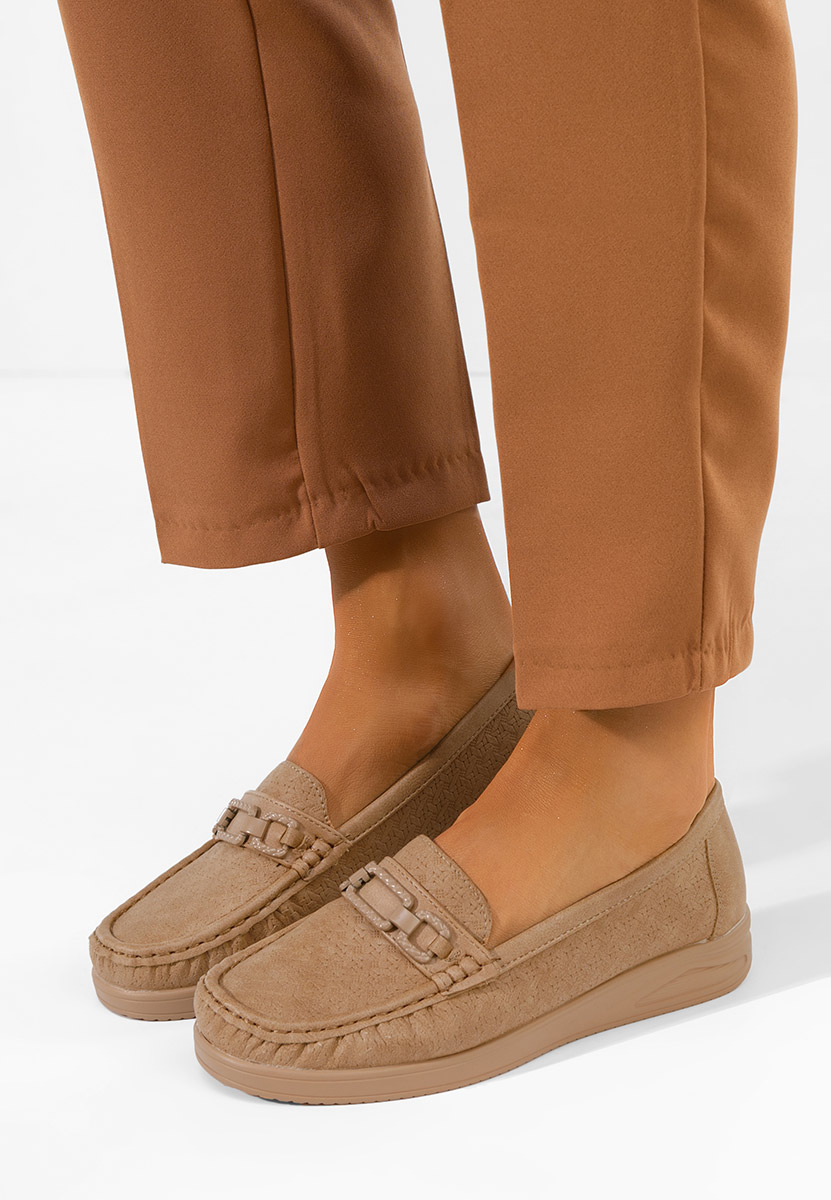 Khaki dámské mokasíny Ansleya