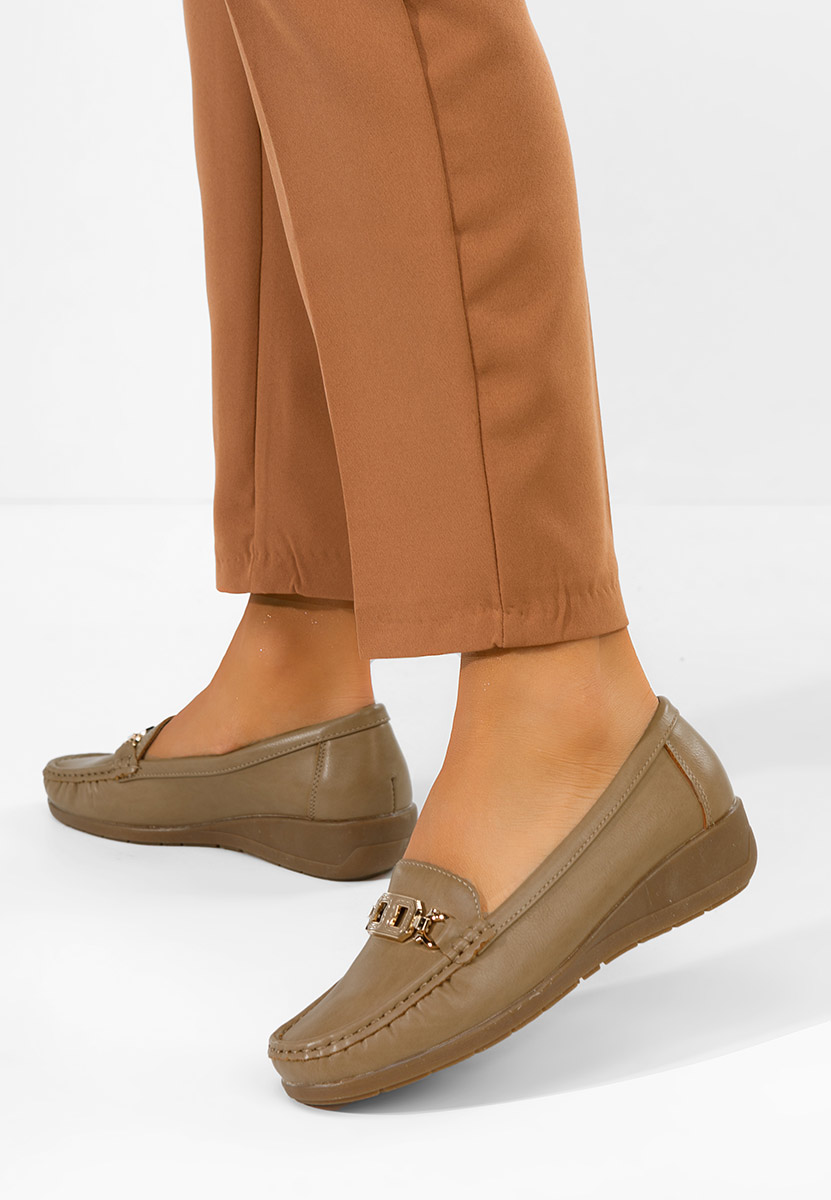 Khaki dámské mokasíny Varalia